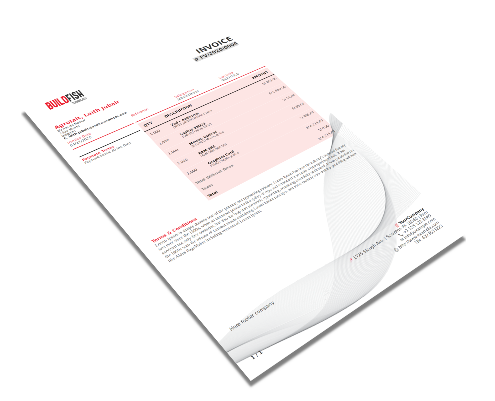 Professional Template Account Invoice